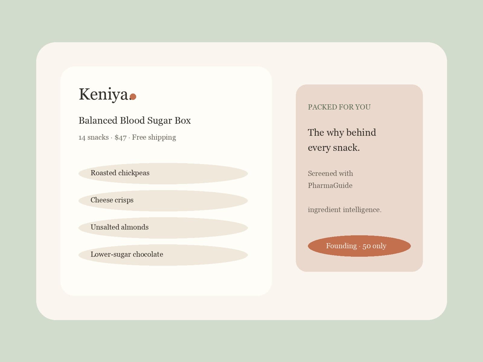 Keniya Balanced Blood Sugar Box with Packed for You guide