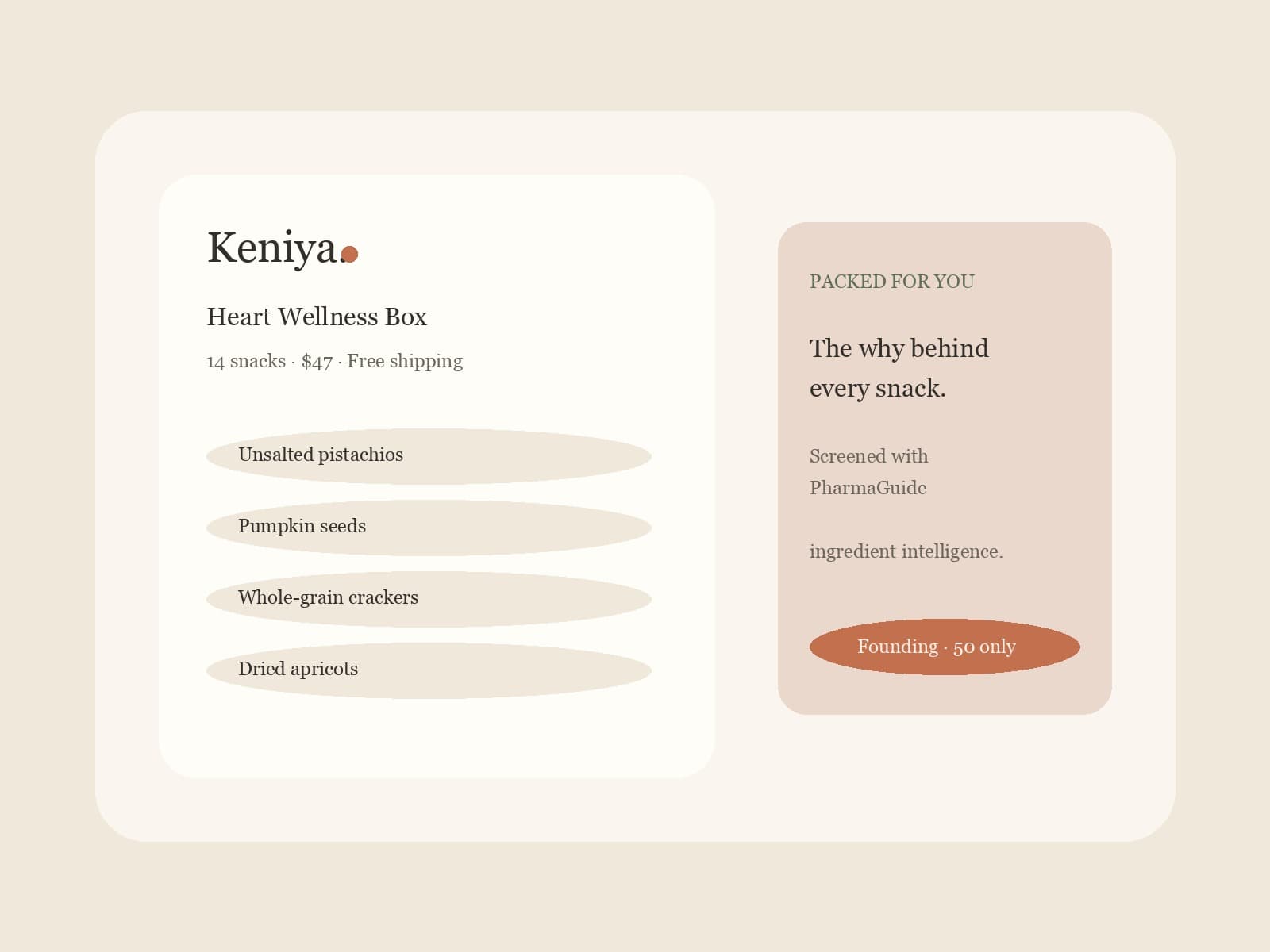 Keniya Heart Wellness Box with Packed for You guide
